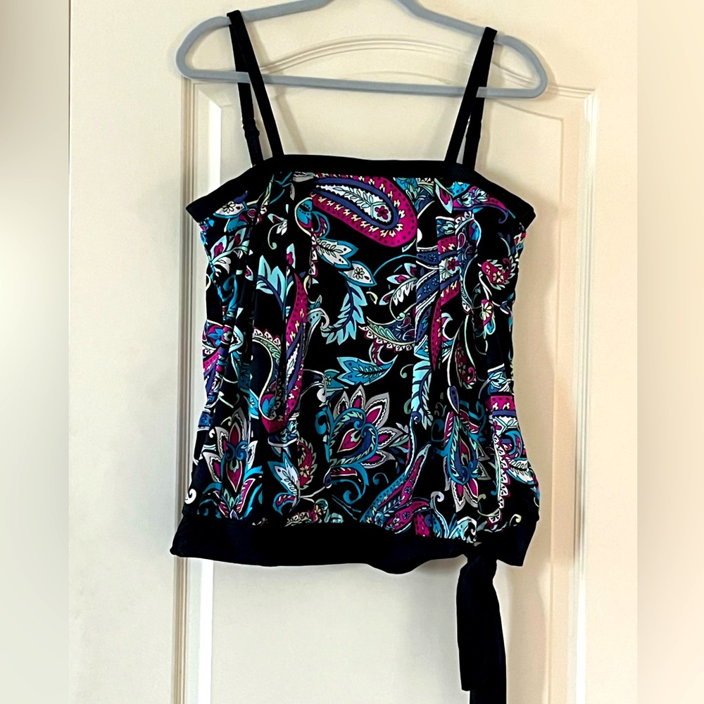 Apt. 9 Tankini Vibrant Colors Patterned Spandex Women’s Plus Size 1X - Picture 1 of 12